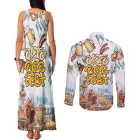 German Oktoberfest Beer Couples Matching Tank Maxi Dress and Long Sleeve Button Shirt Heritage Beer Riesenrad Joy - Wonder Print Shop