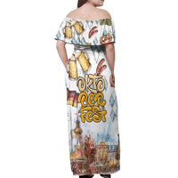 German Oktoberfest Beer Off Shoulder Maxi Dress Heritage Beer Riesenrad Joy - Wonder Print Shop
