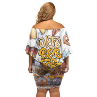 German Oktoberfest Beer Off Shoulder Short Dress Heritage Beer Riesenrad Joy - Wonder Print Shop