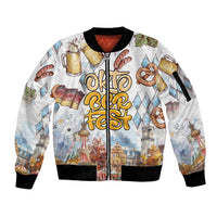 German Oktoberfest Beer Sleeve Zip Bomber Jacket Heritage Beer Riesenrad Joy - Wonder Print Shop