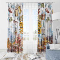 German Oktoberfest Beer Window Curtain Heritage Beer Riesenrad Joy - Wonder Print Shop