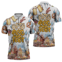 German Oktoberfest Beer Zipper Polo Shirt Heritage Beer Riesenrad Joy - Wonder Print Shop