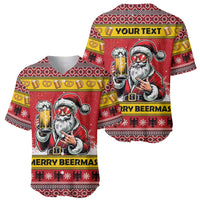 Personalized Germany Christmas Baseball Jersey Santa Claus Merry Beermas - Wonder Print Shop