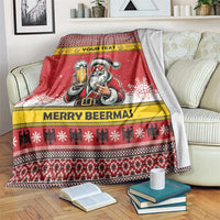 Personalized Germany Christmas Blanket Santa Claus Merry Beermas - Wonder Print Shop