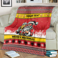 Personalized Germany Christmas Blanket Santa Claus Merry Beermas - Wonder Print Shop