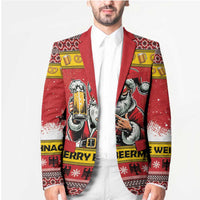 Personalized Germany Christmas Blazer Santa Claus Merry Beermas - Wonder Print Shop