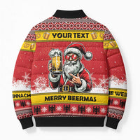 Personalized Germany Christmas Bomber Puffer Jacket Santa Claus Merry Beermas - Wonder Print Shop