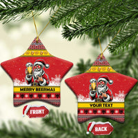 Personalized Germany Christmas Ceramic Ornament Santa Claus Merry Beermas - Wonder Print Shop