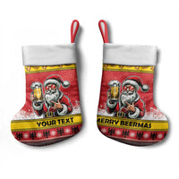 Personalized Germany Christmas Stocking Santa Claus Merry Beermas - Wonder Print Shop