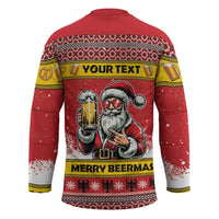 Personalized Germany Christmas Hockey Jersey Santa Claus Merry Beermas - Wonder Print Shop