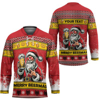 Personalized Germany Christmas Hockey Jersey Santa Claus Merry Beermas - Wonder Print Shop