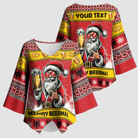 Personalized Germany Christmas Kimono Sleeve Blouse Santa Claus Merry Beermas - Wonder Print Shop