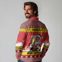 Personalized Germany Christmas Long Sleeve Polo Shirt Santa Claus Merry Beermas - Wonder Print Shop
