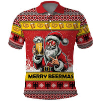 Personalized Germany Christmas Polo Shirt Santa Claus Merry Beermas - Wonder Print Shop