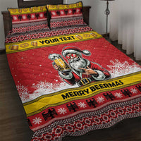 Personalized Germany Christmas Quilt Bed Set Santa Claus Merry Beermas - Wonder Print Shop