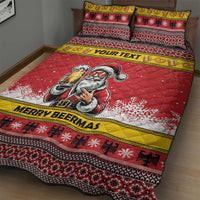 Personalized Germany Christmas Quilt Bed Set Santa Claus Merry Beermas - Wonder Print Shop