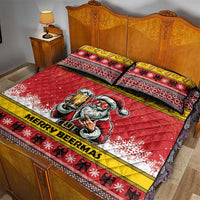 Personalized Germany Christmas Quilt Bed Set Santa Claus Merry Beermas - Wonder Print Shop