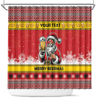 Personalized Germany Christmas Shower Curtain Santa Claus Merry Beermas - Wonder Print Shop