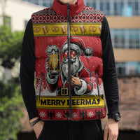 Personalized Germany Christmas Sleeveless Puffer Jacket Santa Claus Merry Beermas - Wonder Print Shop