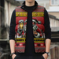 Personalized Germany Christmas Sleeveless Puffer Jacket Santa Claus Merry Beermas - Wonder Print Shop