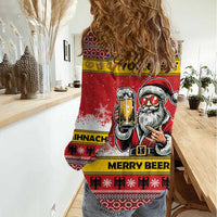 Personalized Germany Christmas Women Casual Shirt Santa Claus Merry Beermas - Wonder Print Shop