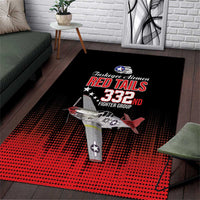 Tuskegee Airmen Red Tails Area Rug 332nd Fighter Group WWII Tribute Black Style - Wonder Print Shop