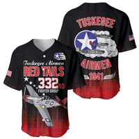Tuskegee Airmen Red Tails Baseball Jersey 332nd Fighter Group WWII Tribute Black Style - Wonder Print Shop