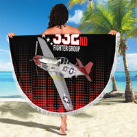 Tuskegee Airmen Red Tails Beach Blanket 332nd Fighter Group WWII Tribute Black Style - Wonder Print Shop