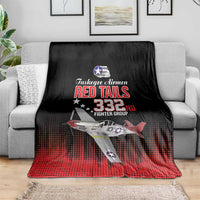Tuskegee Airmen Red Tails Blanket 332nd Fighter Group WWII Tribute Black Style - Wonder Print Shop