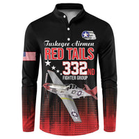 Tuskegee Airmen Red Tails Button Sweatshirt 332nd Fighter Group WWII Tribute Black Style - Wonder Print Shop