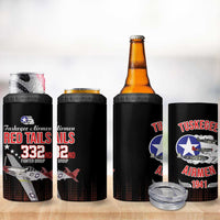 Tuskegee Airmen Red Tails 4 in 1 Can Cooler Tumbler 332nd Fighter Group WWII Tribute Black Style - Wonder Print Shop