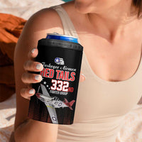 Tuskegee Airmen Red Tails 4 in 1 Can Cooler Tumbler 332nd Fighter Group WWII Tribute Black Style - Wonder Print Shop