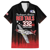 Tuskegee Airmen Red Tails Family Matching Long Sleeve Bodycon Dress and Hawaiian Shirt 332nd Fighter Group WWII Tribute Black Style - Wonder Print Shop
