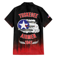 Tuskegee Airmen Red Tails Family Matching Off Shoulder Maxi Dress and Hawaiian Shirt 332nd Fighter Group WWII Tribute Black Style - Wonder Print Shop