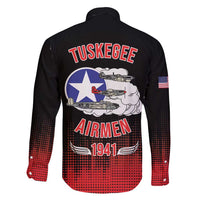 Tuskegee Airmen Red Tails Family Matching Short Sleeve Bodycon Dress and Hawaiian Shirt 332nd Fighter Group WWII Tribute Black Style - Wonder Print Shop