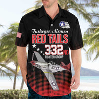 Tuskegee Airmen Red Tails Hawaiian Shirt 332nd Fighter Group WWII Tribute Black Style - Wonder Print Shop
