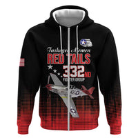 Tuskegee Airmen Red Tails Hoodie 332nd Fighter Group WWII Tribute Black Style - Wonder Print Shop