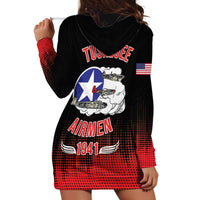Tuskegee Airmen Red Tails Hoodie Dress 332nd Fighter Group WWII Tribute Black Style - Wonder Print Shop
