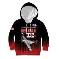 Tuskegee Airmen Red Tails Kid Hoodie 332nd Fighter Group WWII Tribute Black Style - Wonder Print Shop