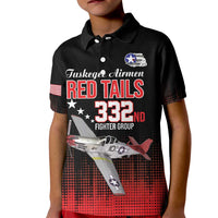 Tuskegee Airmen Red Tails Kid Polo Shirt 332nd Fighter Group WWII Tribute Black Style - Wonder Print Shop