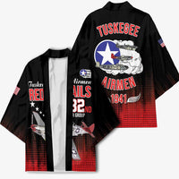 Tuskegee Airmen Red Tails Kimono 332nd Fighter Group WWII Tribute Black Style - Wonder Print Shop