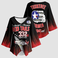 Tuskegee Airmen Red Tails Kimono Sleeve Blouse 332nd Fighter Group WWII Tribute Black Style - Wonder Print Shop
