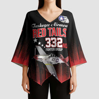 Tuskegee Airmen Red Tails Kimono Sleeve Blouse 332nd Fighter Group WWII Tribute Black Style - Wonder Print Shop