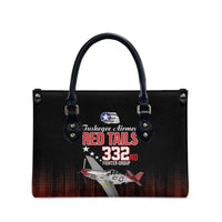 Tuskegee Airmen Red Tails Leather Bag 332nd Fighter Group WWII Tribute Black Style - Wonder Print Shop