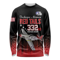 Tuskegee Airmen Red Tails Long Sleeve Shirt 332nd Fighter Group WWII Tribute Black Style - Wonder Print Shop