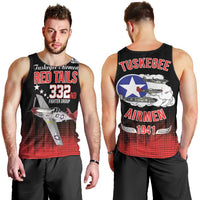 Tuskegee Airmen Red Tails Men Tank Top 332nd Fighter Group WWII Tribute Black Style - Wonder Print Shop