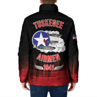 Tuskegee Airmen Red Tails Padded Jacket 332nd Fighter Group WWII Tribute Black Style - Wonder Print Shop