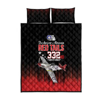 Tuskegee Airmen Red Tails Quilt Bed Set 332nd Fighter Group WWII Tribute Black Style - Wonder Print Shop