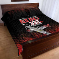 Tuskegee Airmen Red Tails Quilt Bed Set 332nd Fighter Group WWII Tribute Black Style - Wonder Print Shop