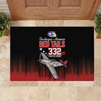 Tuskegee Airmen Red Tails Rubber Doormat 332nd Fighter Group WWII Tribute Black Style - Wonder Print Shop